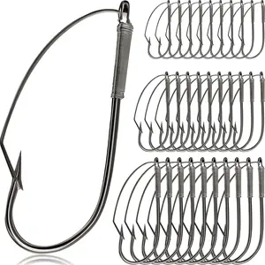Weedless Wacky Rig Hooks Bass Carbon Steel Fishing Hooks for Wacky Rigging Worm Lure Baits