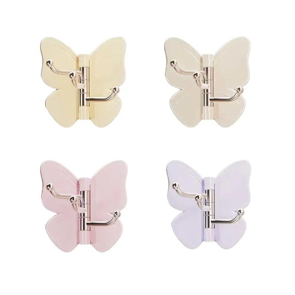 Butterfly 3 Rotatable Wall Hooks, 270° Adjustable Wings,180° Swivel Metal Hooks,No Drill Self Adhesive Hook for Bathroom Towels,Kitchen Utensils,Entry Keys,Fits Corners & Flat Walls,Waterproof Decor Storage Hook for Dorm Apartment Home