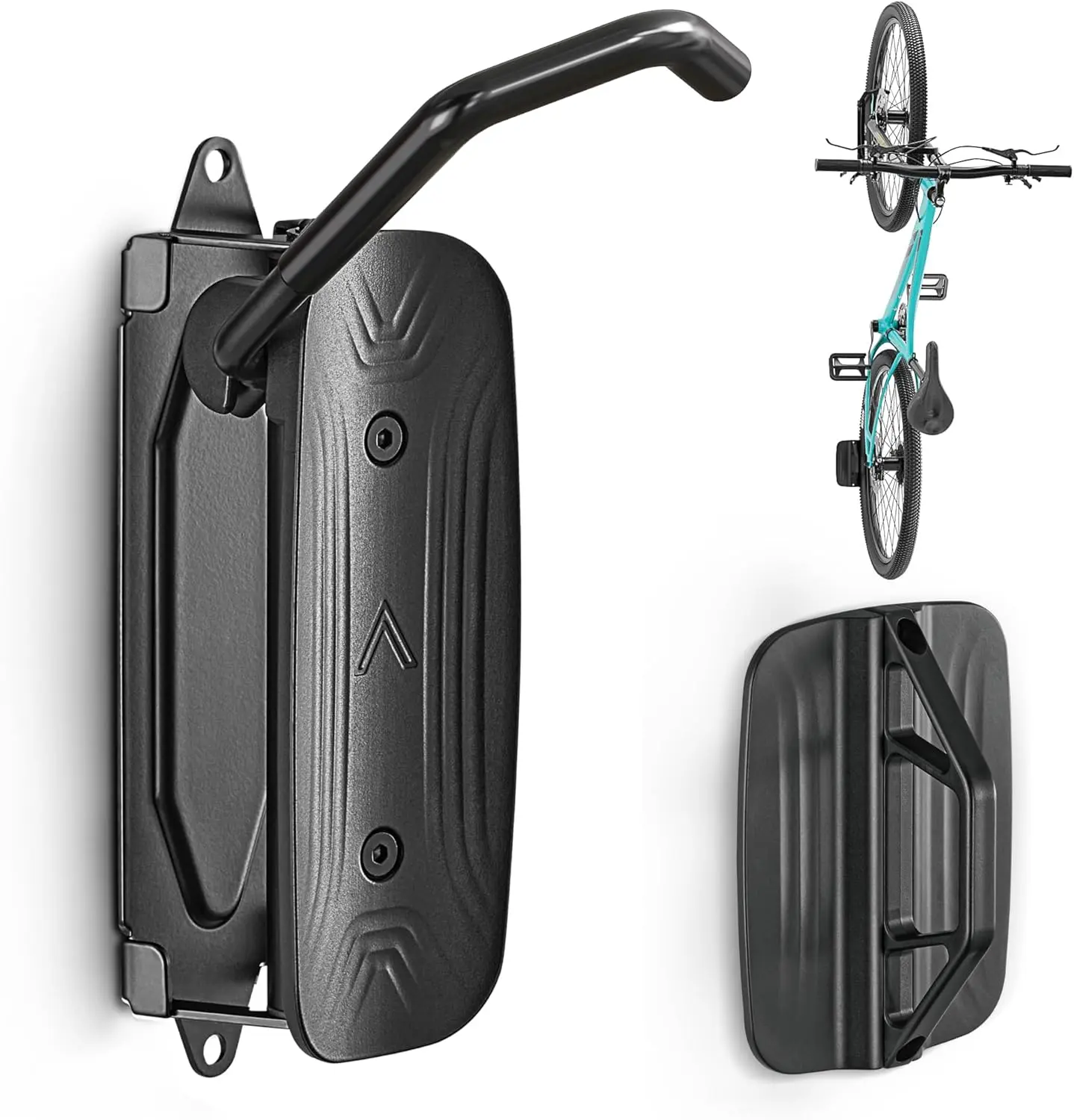 monTEK Swivel Bike Wall Mount, Bike Hangers for Garage, Space-Saving Vertical Bike Rack, Sturdy Bike Storage Rack Holds Up to 66lbs, Easy to Install, Black