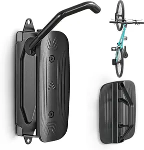 monTEK Swivel Bike Wall Mount, Bike Hangers for Garage, Space-Saving Vertical Bike Rack, Sturdy Bike Storage Rack Holds Up to 66lbs, Easy to Install, Black