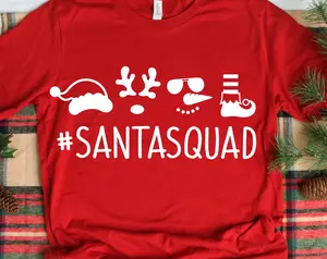 Santa Squad Shirt, Christmas Shirt, Kids Christmas Shirt, Elf, Santa Hat Shirt, Reindeer Shirt, Snowman Shirt, Christmas Shirt Shirt for Cricut, Shirt, Dxf