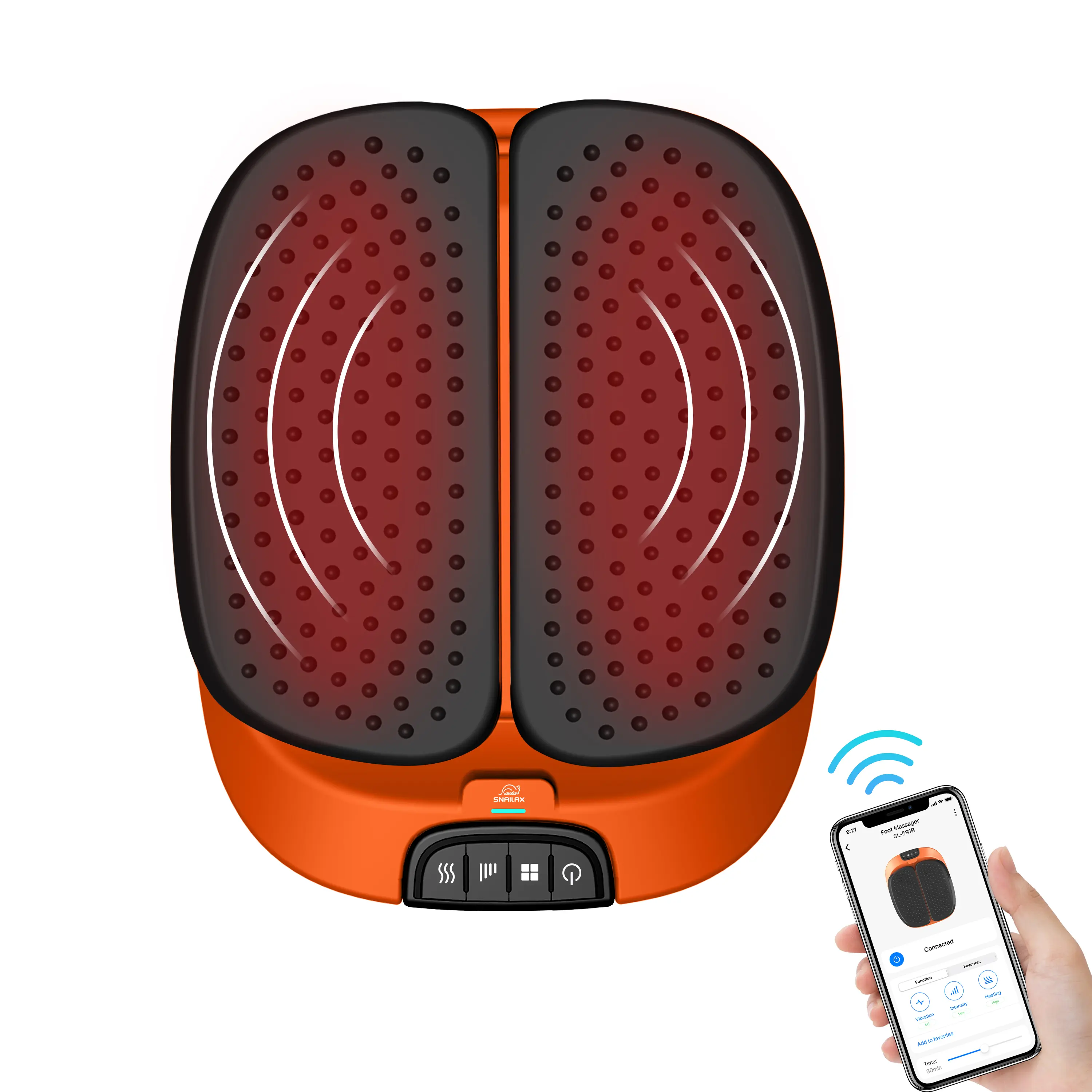 Snailax Foot Massager Machine with Heat,Remote Control, Adjustable Vibration Feet Massager Machine Increased Blood Circulation,Plantar Fasciitis, Stress Home Office Furniture