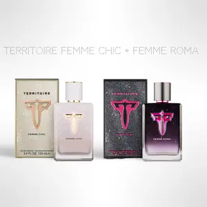 Lattafa Feminine Fresh EDP Fragrance Duo, Territoire Femme Chic and Territoire Femme Roma Women's Dual Set Eau De Parfum (100ml/3.4 oz Each)