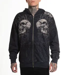 Affliction Men's Zip-Up Hoodie Collapse