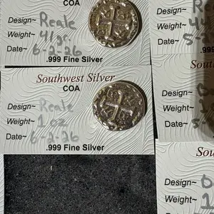 Silver 1oz Reale hand poured .999 silver