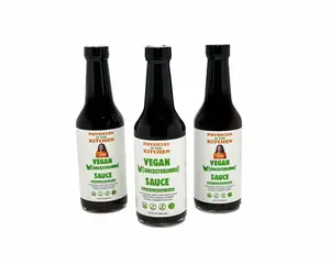 Physician In The Kitchen Vegan Worcestershire Sauce, Low Sodium, Low Calorie, Gluten-Free, GMO-Free, 10 FL OZ Bottle - Flavor Seafood