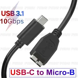USB 3.1 to Micro B 10Gbps Cable USB C to Micro B hard disk Cable USB3.1 10Gbps High-Speed HDD Cable For Seagate, Western Digital, Toshiba, Samsung Galaxy S5, Note 3