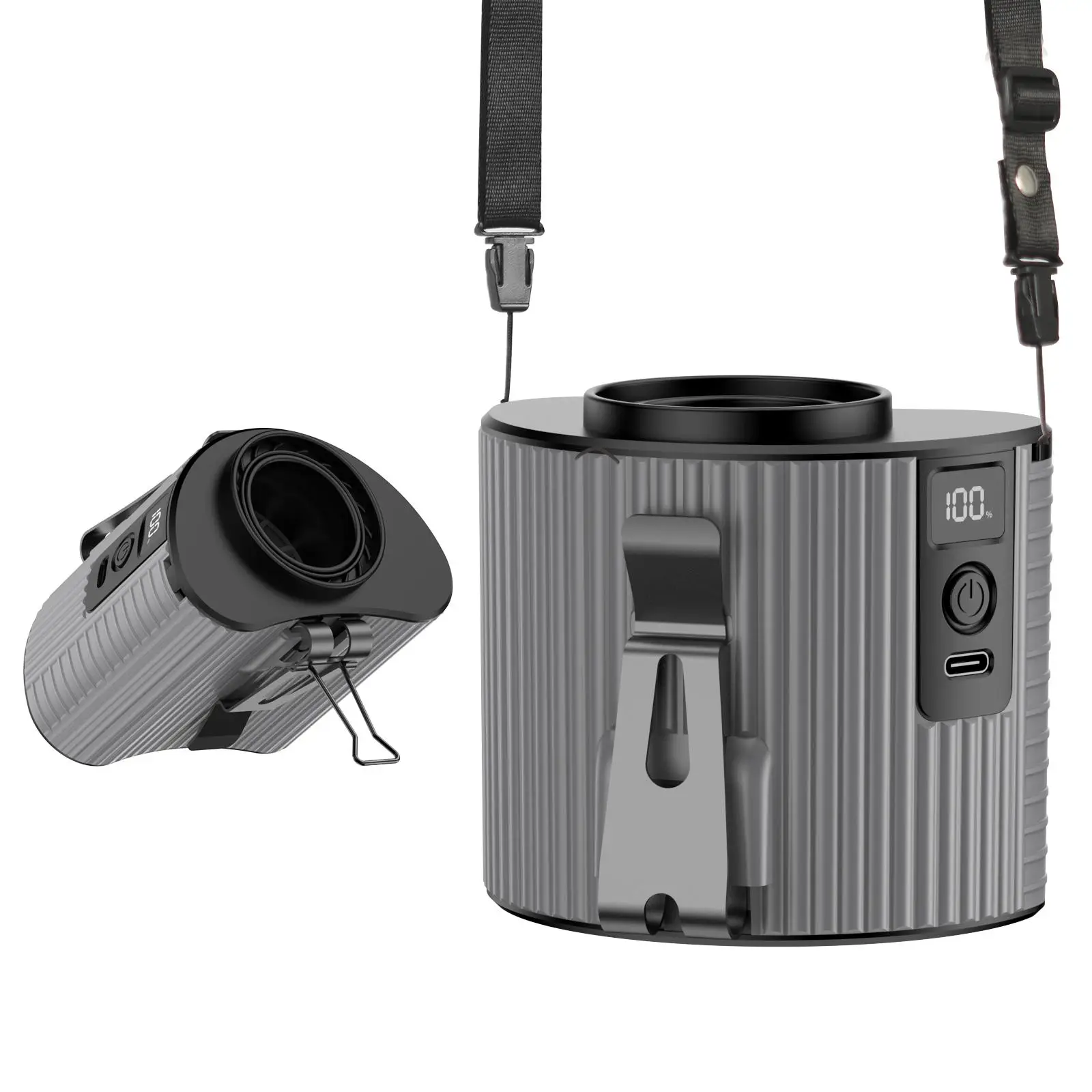 Portable Waist Clip Fan, 4000mAh USB-C Rechargeable Outdoor Fan, Small Cooling Fan for Outdoor Work, Farm, Hiking, Camping, Gardening & Traveling, Mul