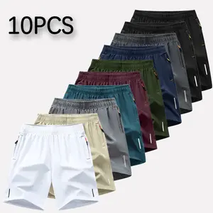 Men's Sports Shorts 10 Pieces Pack in Assorted Colors for Active Wear