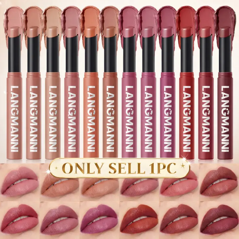 12 Color Swan Velvet Lipstick Pencil Matte Set Long Lasting Makeup Gentle Moisturizing Lip Glossy Easy To Apply Anti Smudging Non Stick Cup Cosmetic Hydrating Moisture