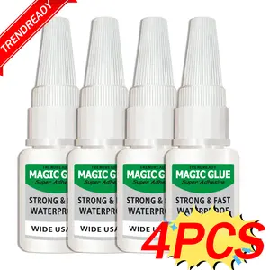 4PCS TrendReady Magic Glue Shoe Glue New Super Glue Clear, Strong Adhesive,Fast Drying Cyanoacrylate Glue for Wood,Rubber,Leather, Plastic, Metal, Rhinestone Jewelry, DIY Crafts