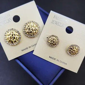 MaxBling81 Iced Nugget Stud Earrings, Hip Hop Costume Jewelry, Gold-Silver Plated Cubic Zirconia Unisex Earrings for Daily Wear & Special Occasions, Nugget Earrings