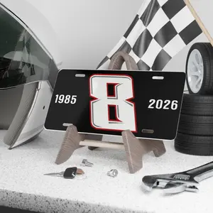 KYLE BUSH #8 In Memory License Plate decal racing nascar P01