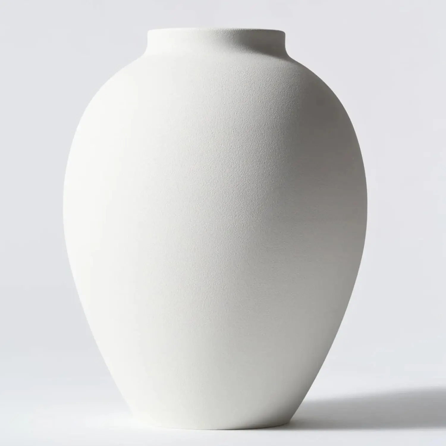 Modern Farmhouse White Ella Home Decorative Vase 9 Inch Tall Matte Round Iron Vase for Home Table Mantel Shelf Decor Minimalist Vase
