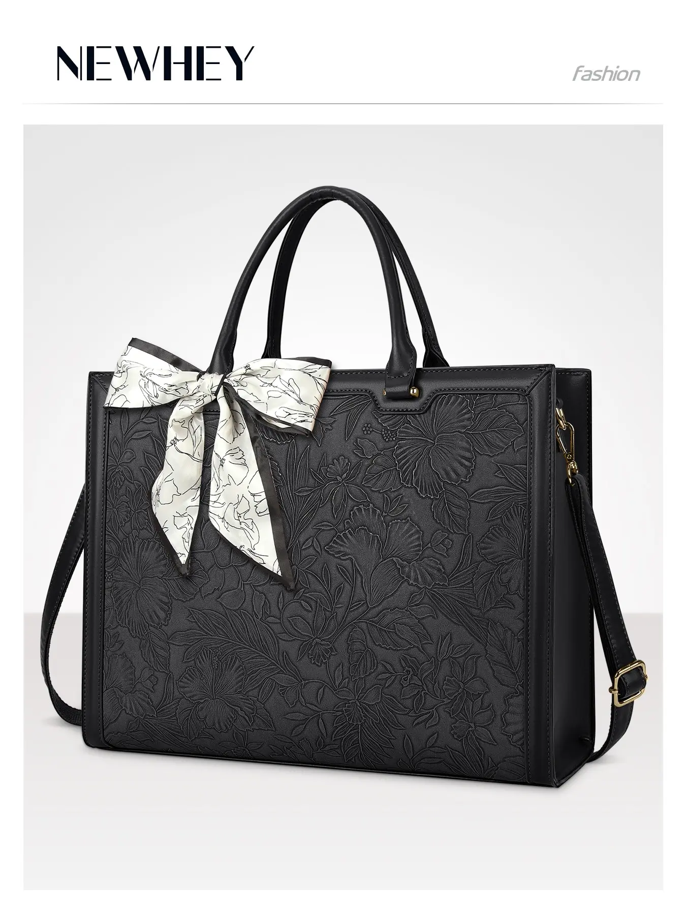 Women's 15.6 Inch Laptop Bag, Waterproof Leather Tote, Zipper, Lightweight Business Briefcase, Large Capacity Handbag, Shoulder Strap Included