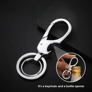 Multifunctional small keychain with bottle opener, zinc alloy material, Suitable for daily use by men and women, car and motorcycle keychain, door key storage