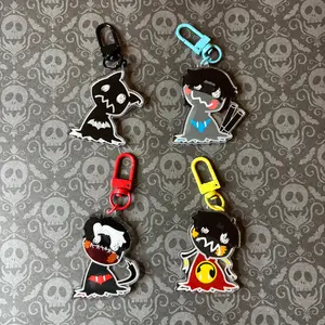 Gotham Mimikyu Keychain Acrylic Charms, Kawaii Keyrings Birthday Gifts, Fear and Hunger Character Keychains – Cute Acrylic Keychain Charms, Perfect Gift for Fans & Collectors