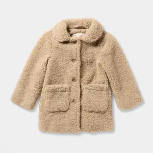Cat & Jack Toddler Teddy Fleece Overcoat - Warm Button-Down Jacket