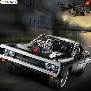 1170pcs Retro American Muscle Sports Car Building Blocks, Building Set, Assembly Bricks, Collectible Classic Vehicle Model Bricks Toy, Unisex Figurines & Miniatures