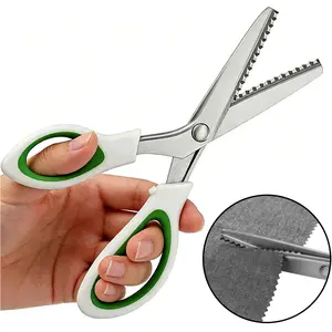 Pinking Shears,9” Zig Zag Scissors for Fabric，Pinking Shears Scissors for Fabric Cutting，Professional Handheld Dressmaking，Great for Many Kinds of Sewing Fabrics Leather and Craft Paper