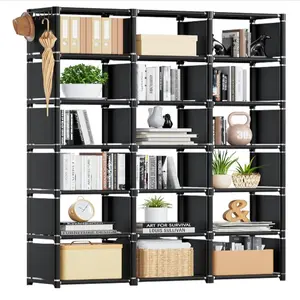 Extra Large Book Shelf Organizer,Tall Bookcase Shelf,Book Cases/Shelves,Black Cube Shelf,Cubes Closet Shelves