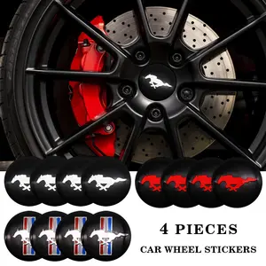 Mustang Wheel HUB Center Cap Set, Car Emblem Decoration Accessories, Vehicle Exterior Decoration, Sticker For Cars, Replacement Rim Cover for Gt Edition & Mach-E Models, Exterior Modification Parts