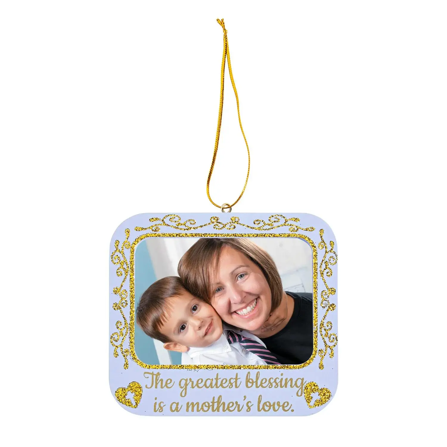 Square Mini Wooden Satin Religious Photo Frame - 3 1/2"x2 1/2" Photo Space, 4 1/2"x4" Size, Holds Small Pictures, Faith Home Decor, Festive Decoration Gift for Maternal Figures