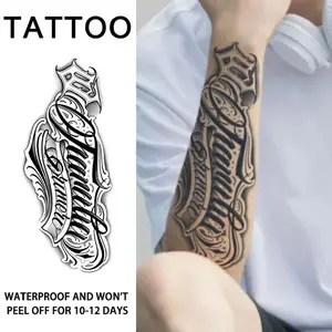 1Pc Handwritten Font Arm Waterproof Temporary Tattoo Design, Long-Lasting 1-2 Weeks, Realistic Semi-Permanent Fake Tattoo For Arm, Leg.