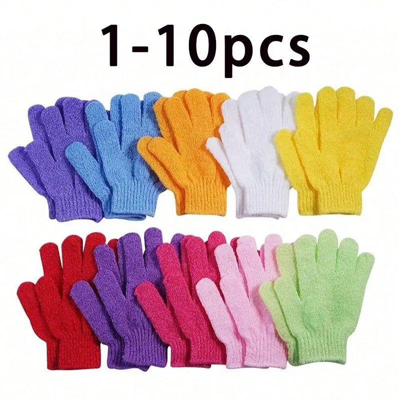 Five-Finger Bath Gloves, Home Exfoliating Towel, Exfoliating Tool, Men & Women Powerful Scrubber, Body Skin Scrubber, Remove Calluses & Dirt, Spa Grade Bath Scrubber For Body, Exfoliant Scrubber Glove