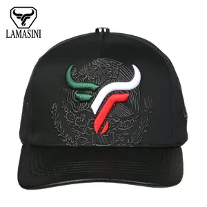 Unisex Acrylic Black Lamasini Lam7003 Logo Cap, Stylish Fashion Accessory Hat