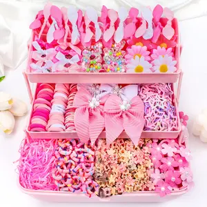 497Pcs new hair comb, various hair rings, star hairpins, flower headgear, bow, cute color hair accessories set. clip Dopamine barrettes lady  clips in hair