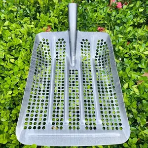 [Heavy-Duty Sifter Shovel] Durable Portable Compact Aluminum Garden Metal Sifter Shovel with Mesh Attachment, Ideal Beach Treasure Digging Tool & Farm Cleaner, Includes Storage Bag