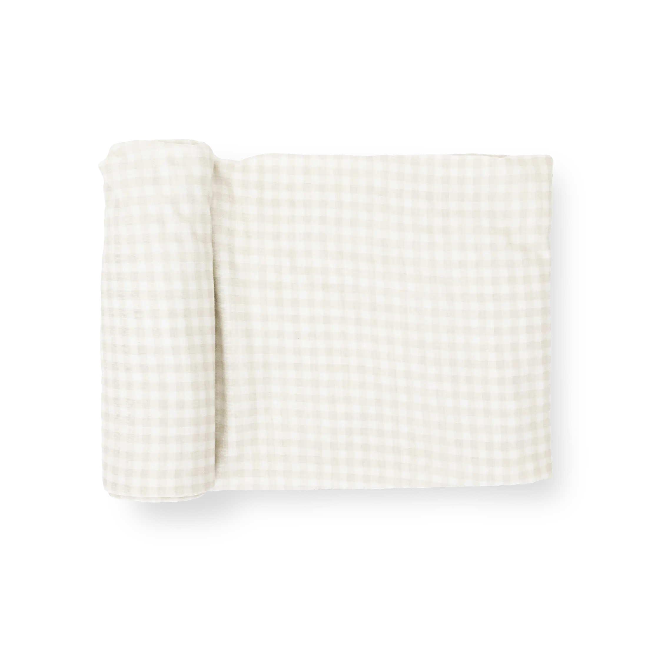 Infant Stretch Knit Swaddle Blanket - Tan Gingham