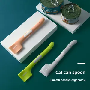 Hygienic Cat Food Scoop - Long-Handled Spoon for Wet Food & Cans - No-Waste Pet Feeding Tool with Built-in Opener - Easy Clean & Serve Spoon for Dog & Cat Meals
