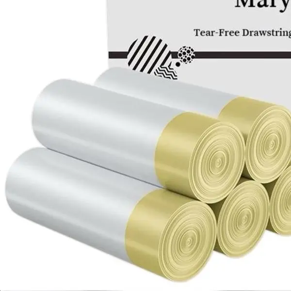 150 Pcs Trash Bags with Drawstring Tear Free
