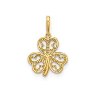 Three Leaf Clover Charm 14K Yellow Gold Pendant