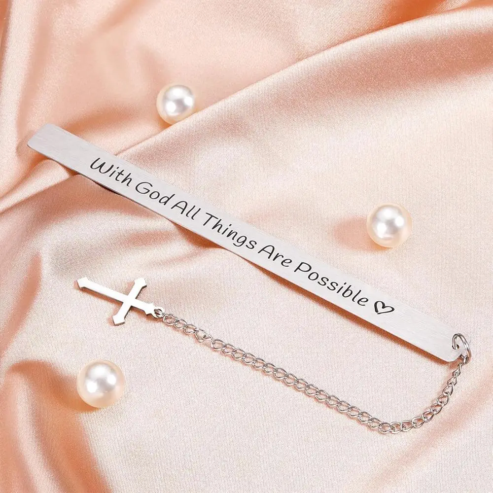 Christian Bookmark with Cross Charm, 1 Count Bible Verse Bookmark, Inspirational Gift Bookmark, Easter Gifts, Religious Gift for Women, Men, Teenager