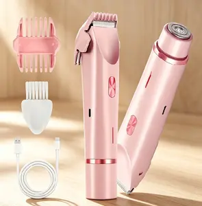 Women's 2-in-1 Cordless Electric Bikini Trimmer - Dual Head Shaver, IPX7 Waterproof Wet Dry Grooming Tool, End-of-Year Festive Gift for Face, Underarms Care