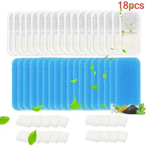 18-Pack Cat Water Dispenser Filters, 64oz/2L Stainless Steel Pet Drinking Machine Replacement Filters, Multi-Stage Filtration