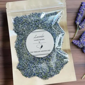 Lavender 100% Natural Dried Buds - 1 oz Food Grade Resealable Kraft Bag & 0.5 oz Sealed Plastic Bag - No Added Colors or Fragrance - Bulgaria