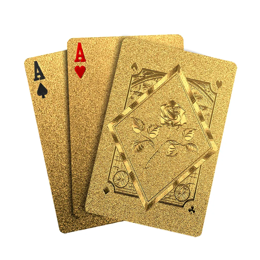 Gold Rose PVC Playing Cards with Rose Pattern, 55PCS/Box Waterproof Durable Poker Deck, Shrink-Wrapped & Flexible Luxury Cards for Adults & Teenagers, Ideal for Party Games,Playingcards Outdoor Activity & Game Night, Card Games, Smooth Handling