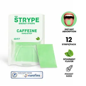 Strype Caffeine Strips for Fast-Acting Energy - Sugar Free, Calorie Free, Pocket-Sized & 10x Faster Absorption than Energy Drinks | 12 Strips per Pack - Spearmint Flavor