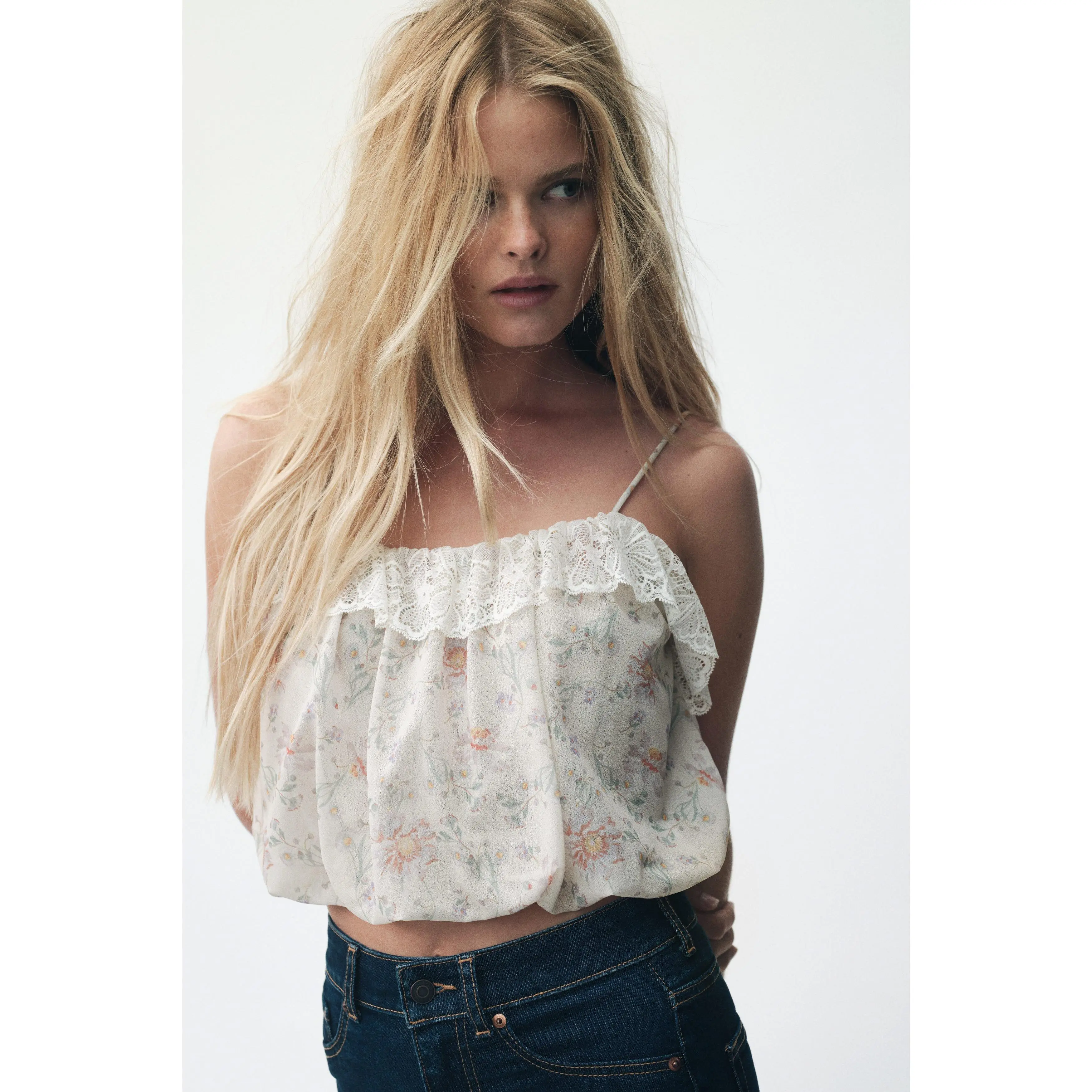 H&M Bubble-hem strappy top