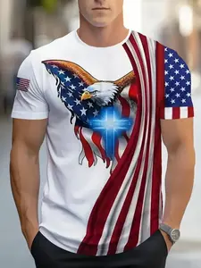 Men's Fashion Casual T-Shirt, Creative Minimalist Aesthetics All-Over Print Design, Thin Fitted Fabric, for All-Season Wear