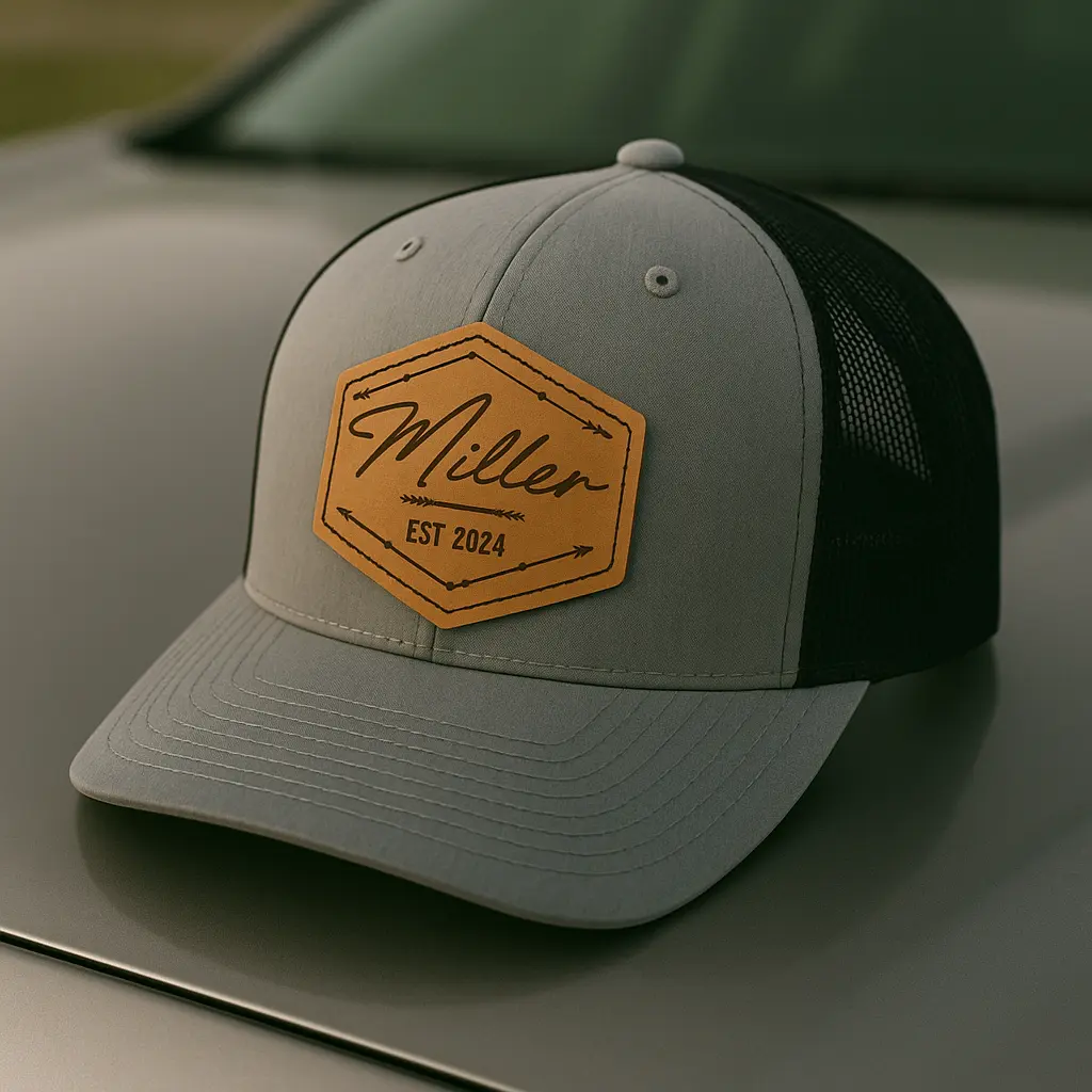 Custom Groom Hat – Personalized Last Name Leather Patch – Wedding Hat for Groom & Groomsmen – Wedding Announcement Gift