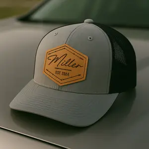 Custom Groom Hat – Personalized Last Name Leather Patch – Wedding Hat for Groom & Groomsmen – Wedding Announcement Gift