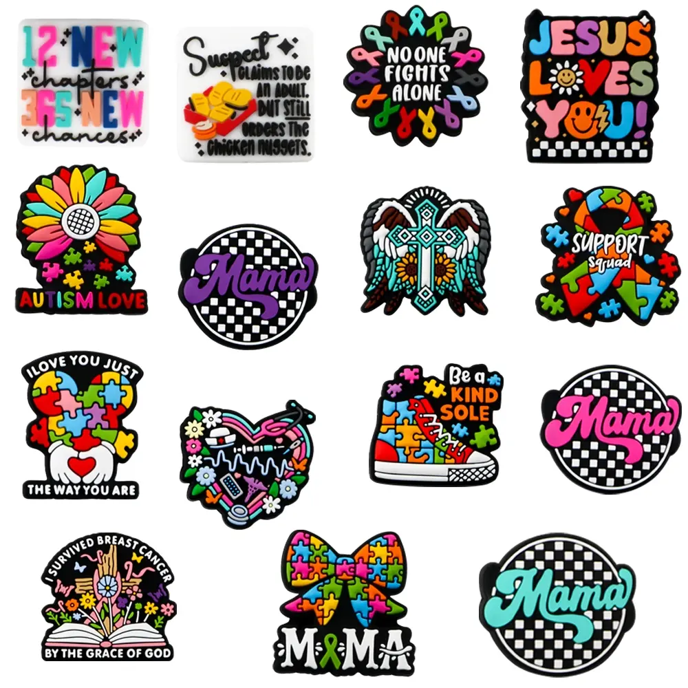 5pcs New Nurse Theme Puzzle Mama Silicone Focal Beads For Jewelry Making DIY Keychain Necklace Bracelet Accessories