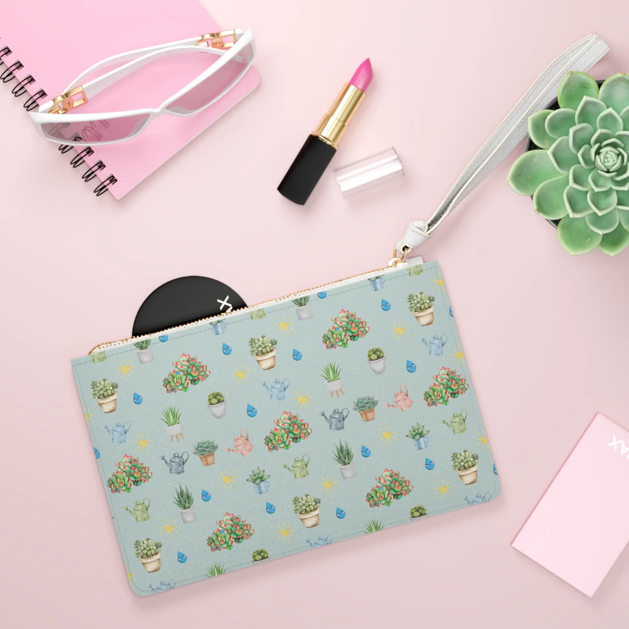 Cute Succulent Clutch Bag