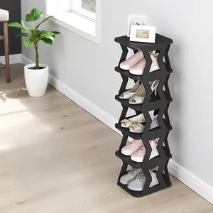 Vertical Shoe Rack for Entryway,foldable Shoe Organizer Rack,narrow Shoe Rack for Small Spaces,free Standing Shoe Shelf for Closet Hallway Corner Living Room