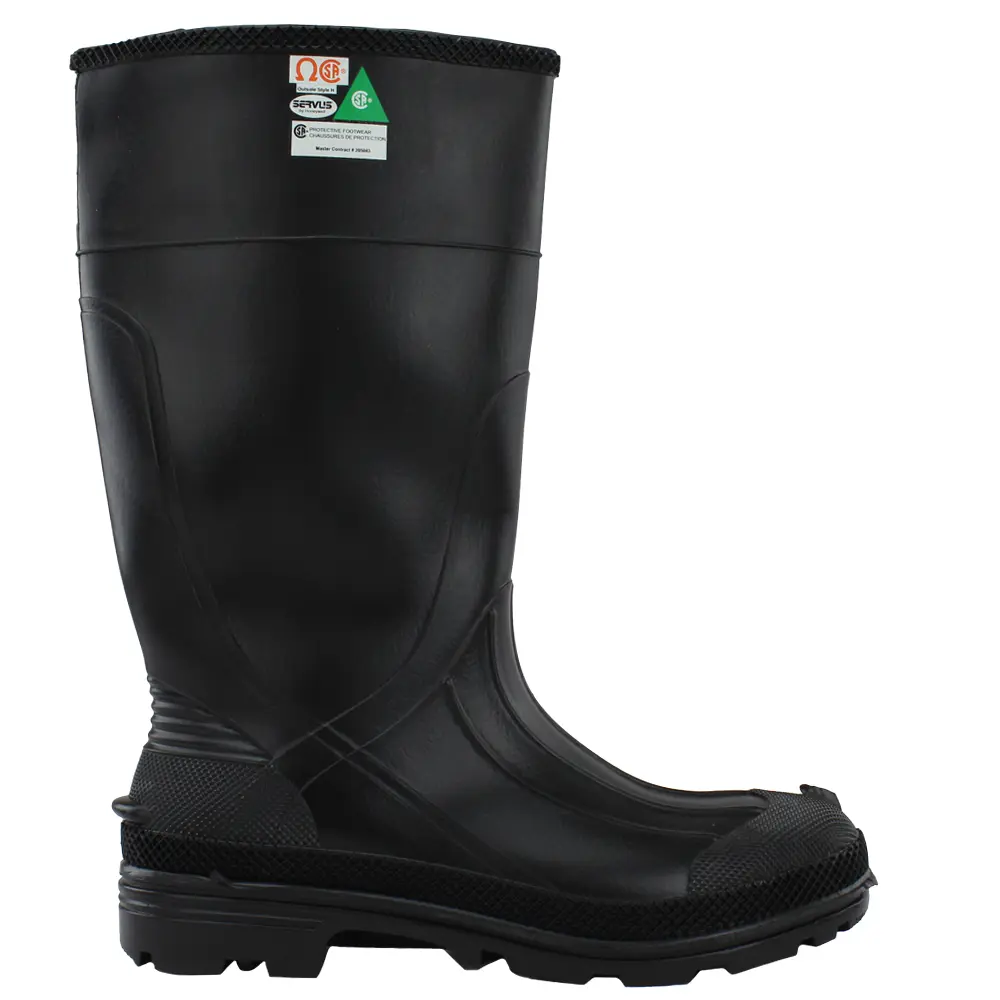 Servus Mens Steel Toe Prm Pvc  Work Safety Shoes Casual - Black
